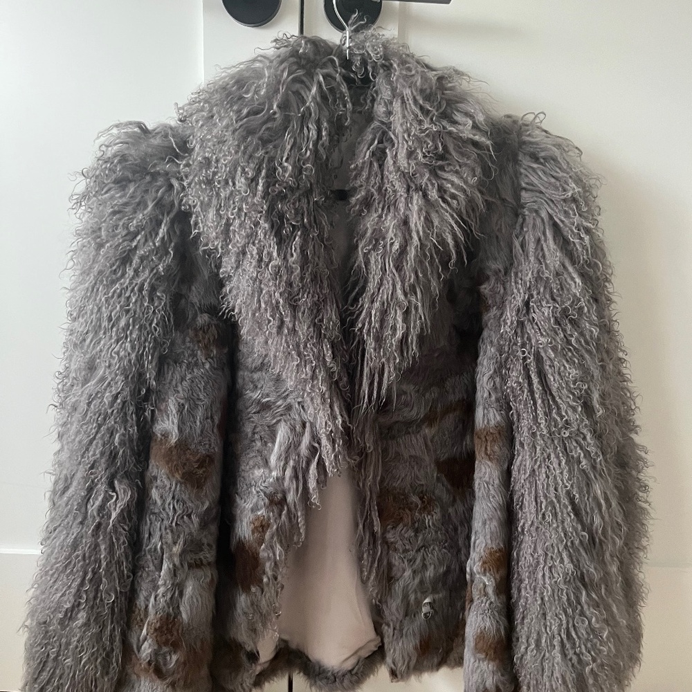 Vintage Mongolian lamb fur jacket